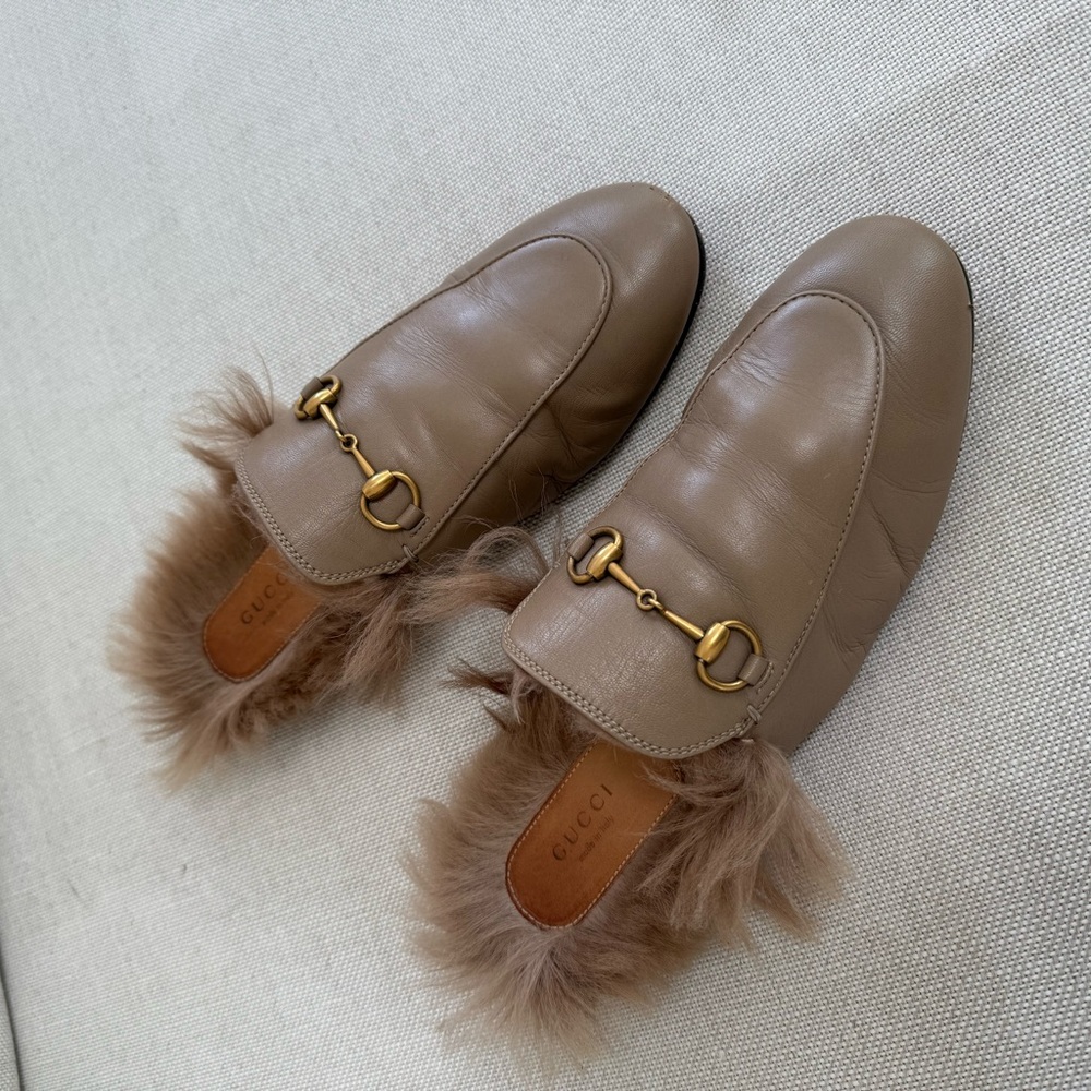 Gucci Tan Brown Leather Mules with Horsebit Detail - Picture 2 of 8
